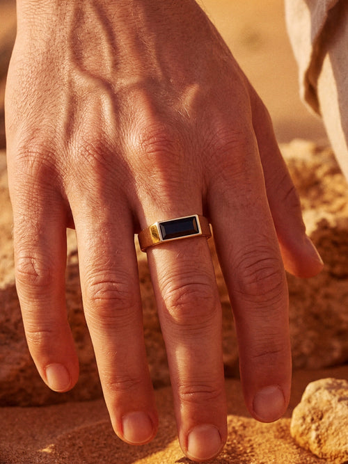 Anillo LAGO Negro | Oro 18K