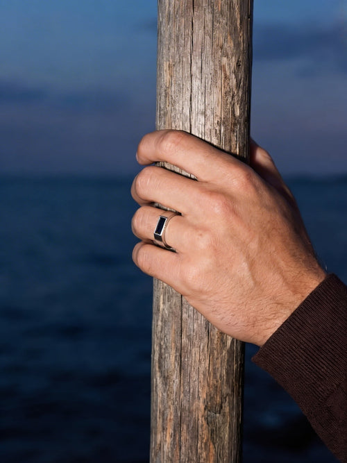 Anillo LAGO Negro | Plata