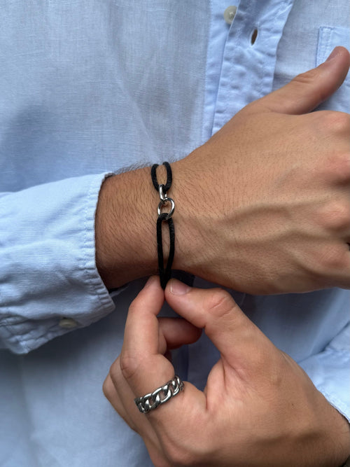 NODO Bracelet | Black & Silver
