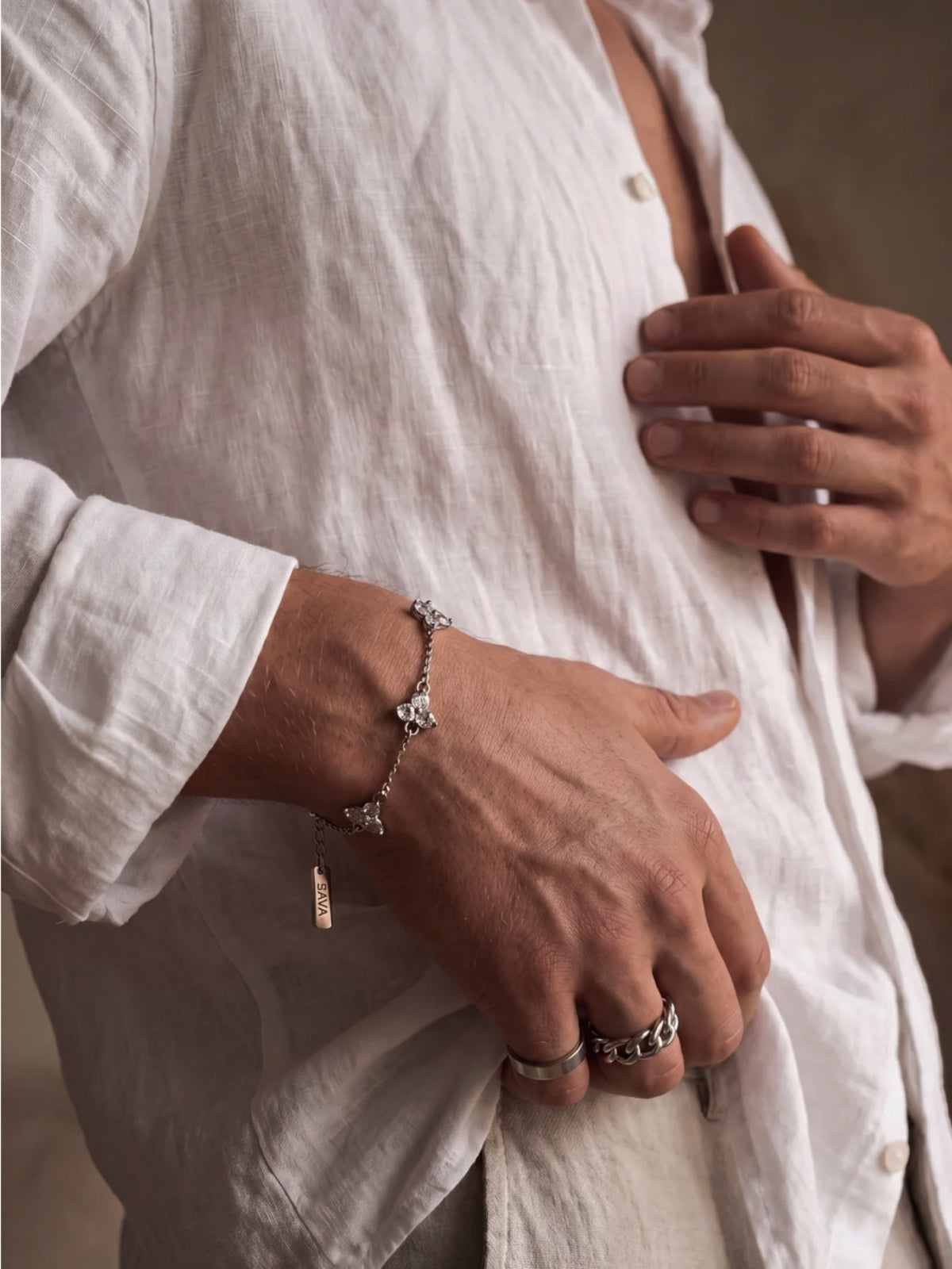 Bracelet FORTUNA Nacre | Argent