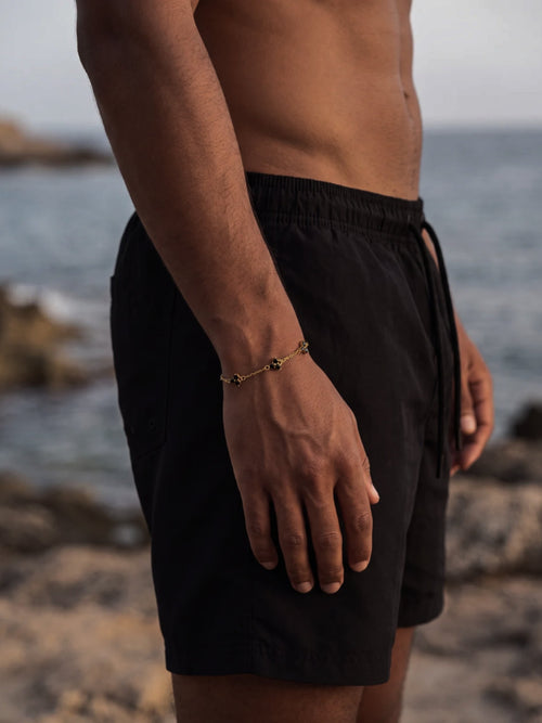 Pulsera FORTUNA Negro | Oro 18K