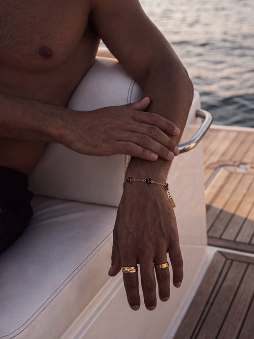 Pulsera FORTUNA Negro | Oro 18K