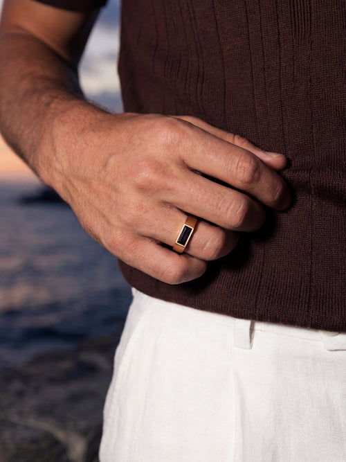 Anillo LAGO Negro | Oro 18K