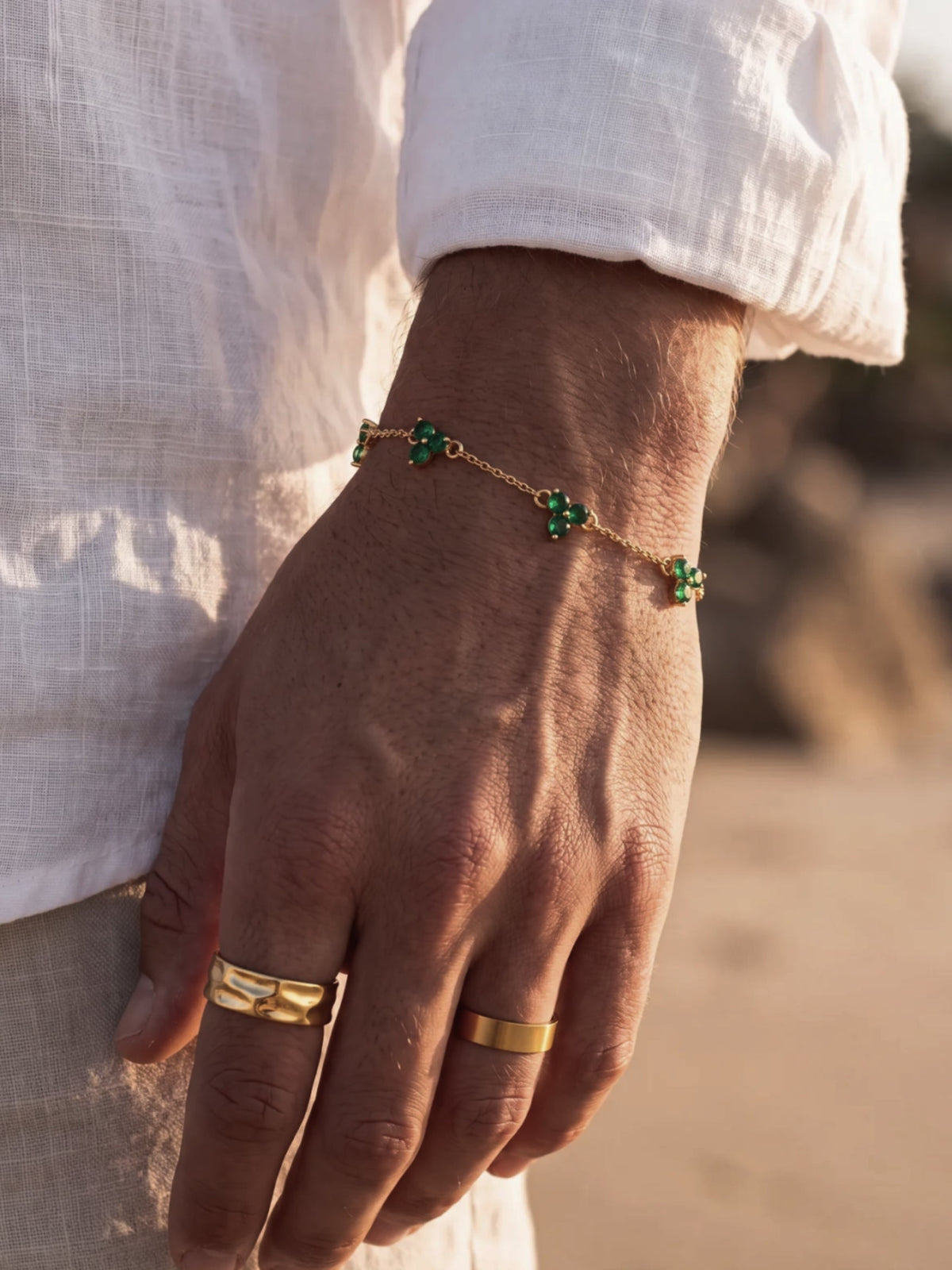 FORTUNA Smaragd Armbånd | 18K Guld