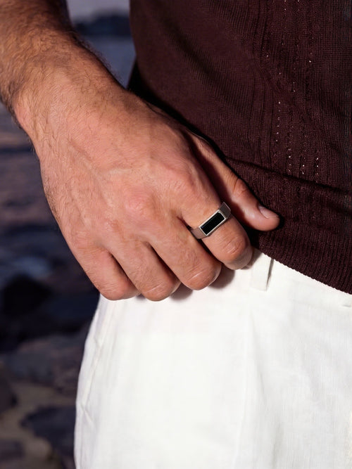Anillo LAGO Negro | Plata