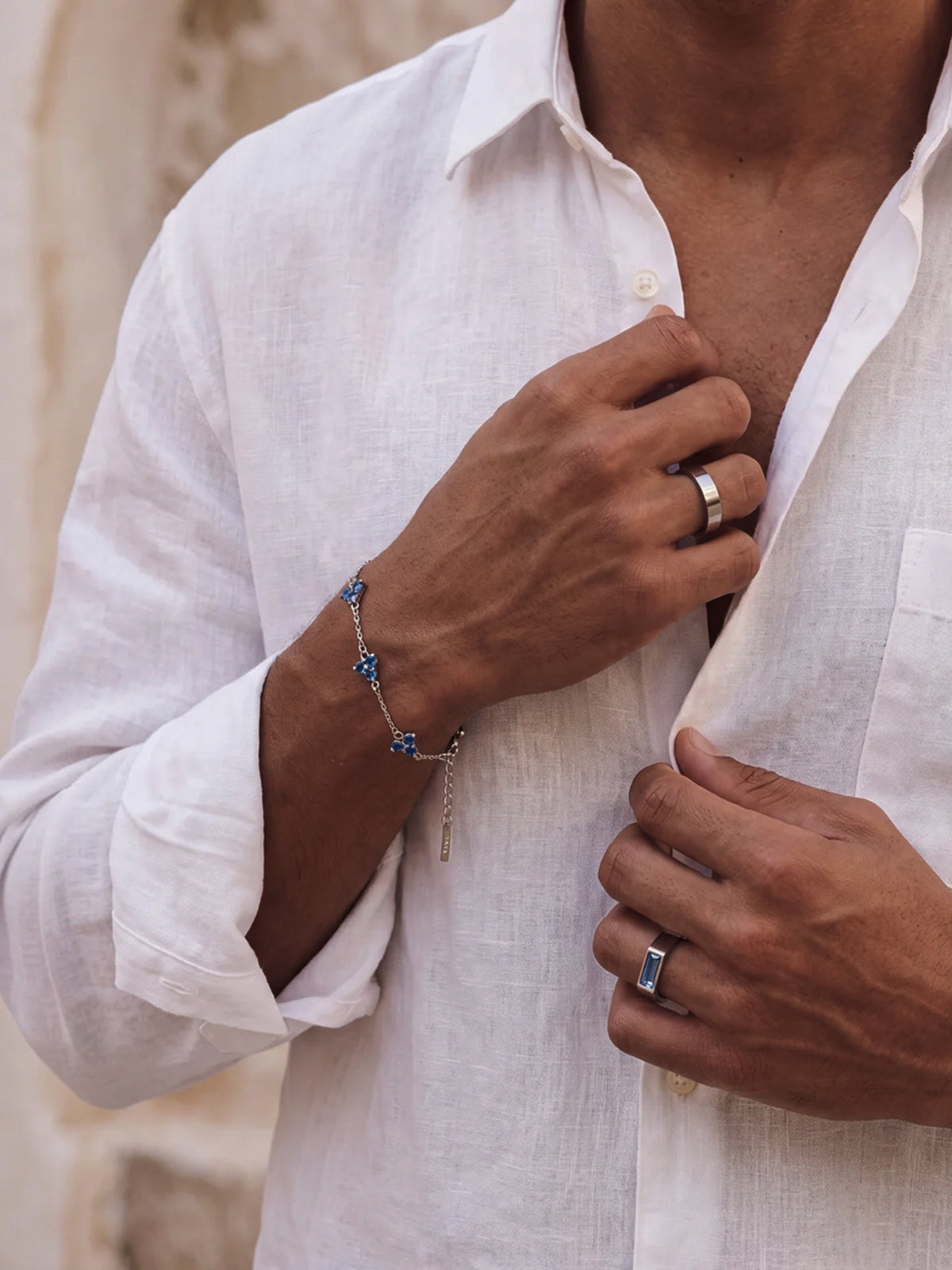 Pulsera FORTUNA Azul | Plata