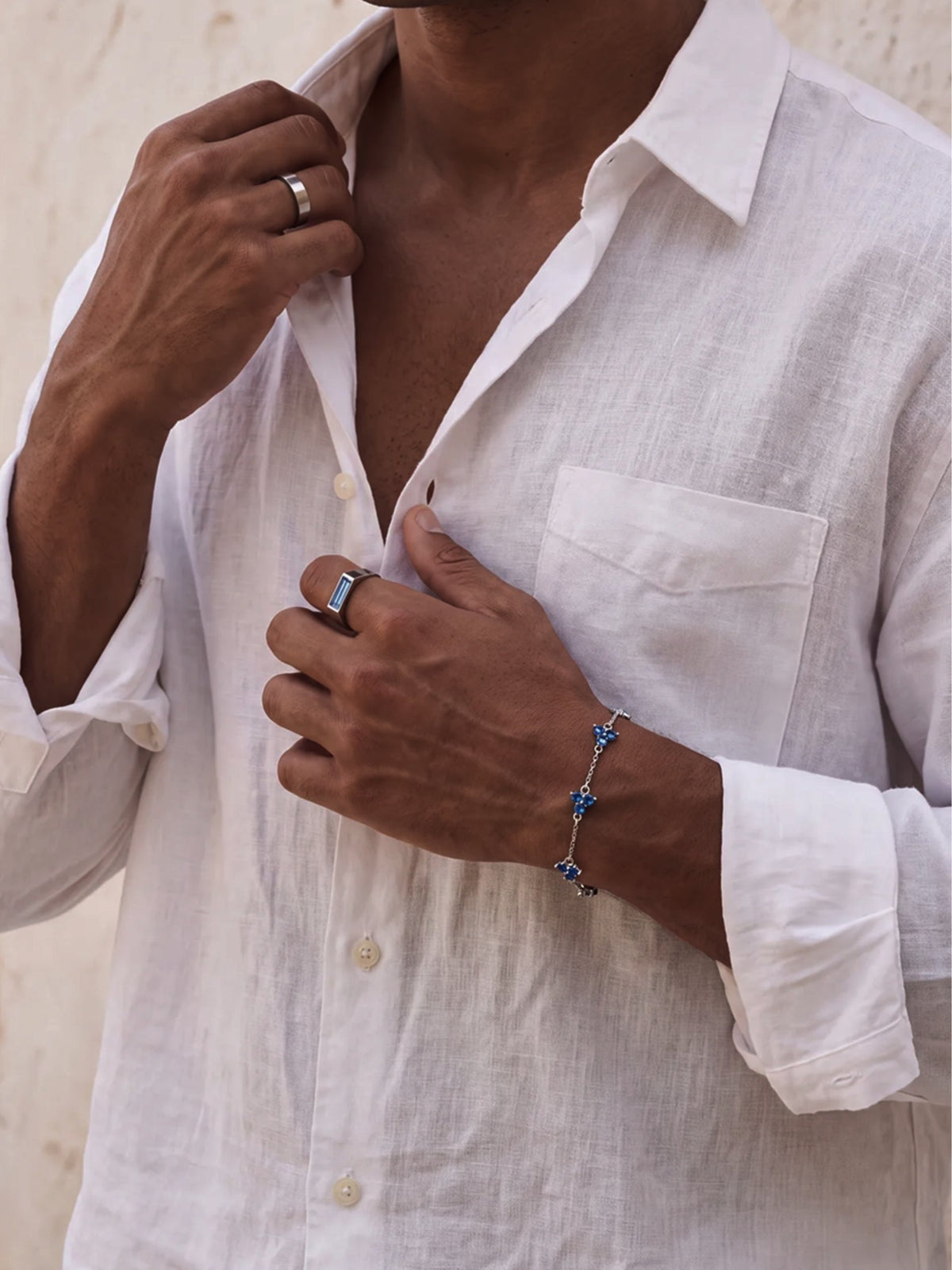Pulsera FORTUNA Azul | Plata