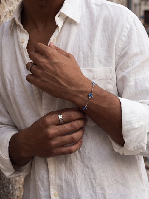 Pulsera FORTUNA Azul | Plata