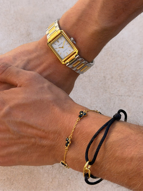 Pulsera FORTUNA Negro | Oro 18K