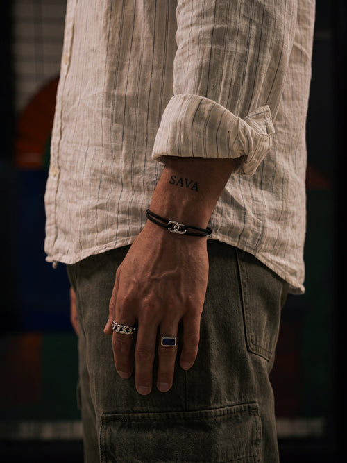 NODO Bracelet | Black & Silver