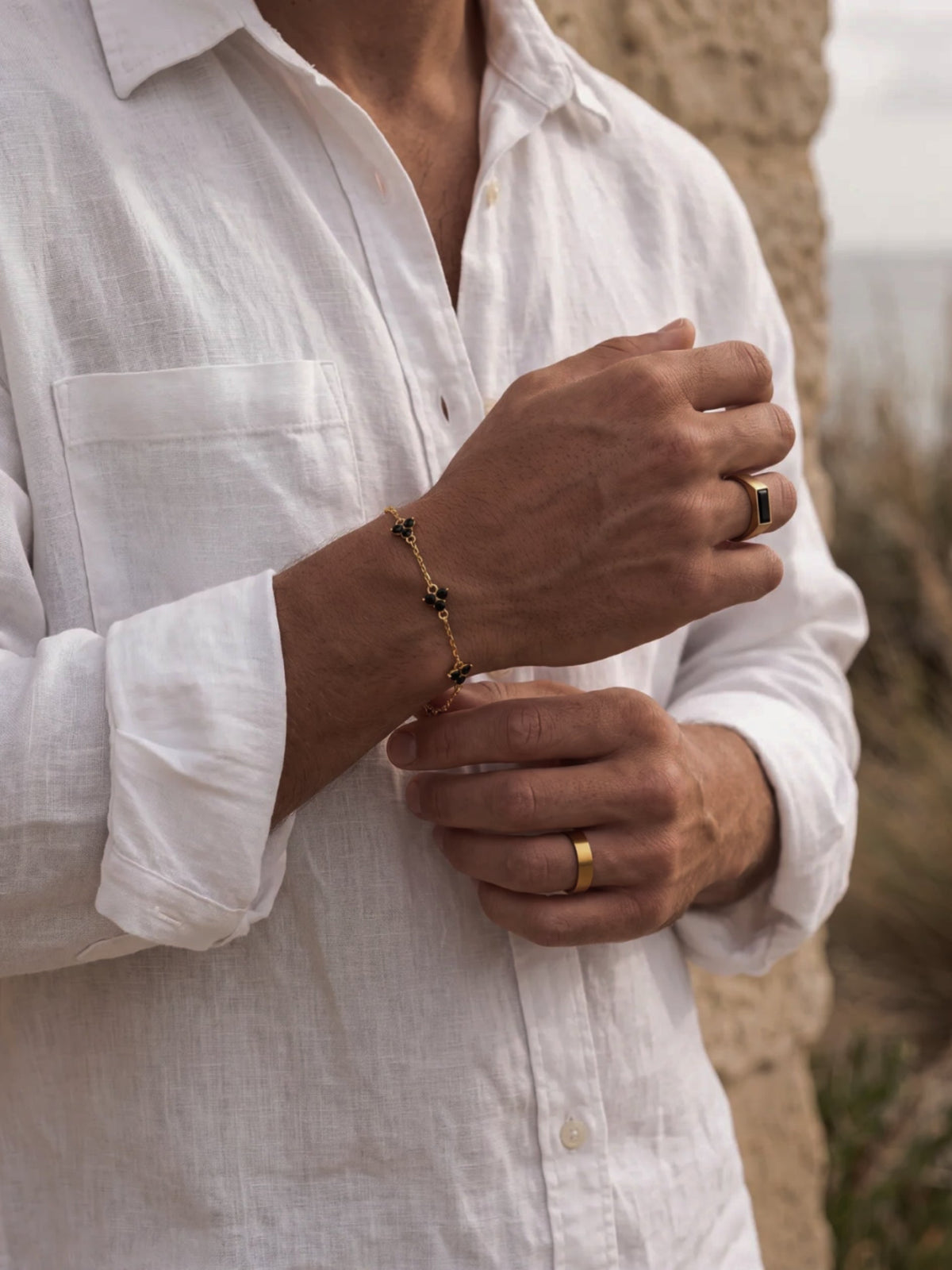 Pulsera FORTUNA Negro | Oro 18K
