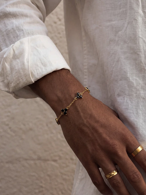 Pulsera FORTUNA Negro | Oro 18K