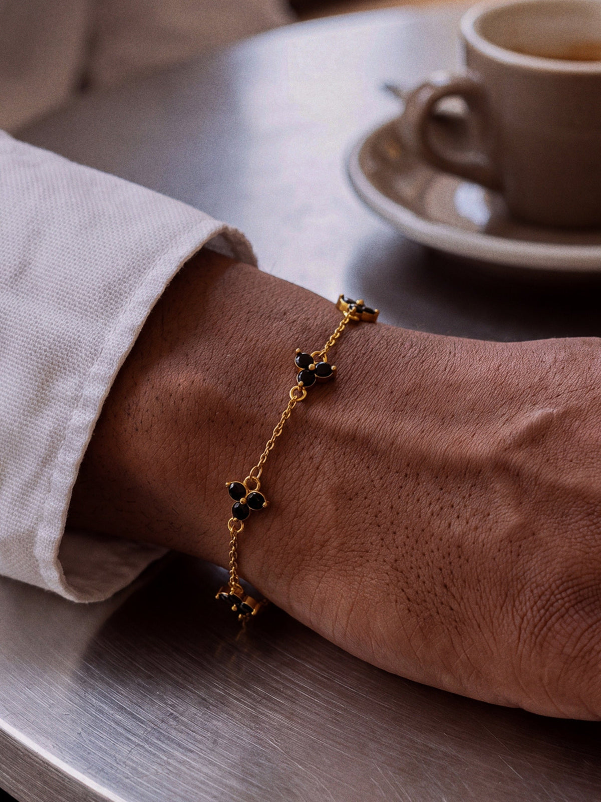 Pulsera FORTUNA Negro | Oro 18K