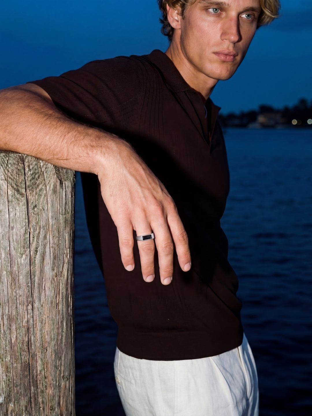 Anillo LAGO Negro | Plata