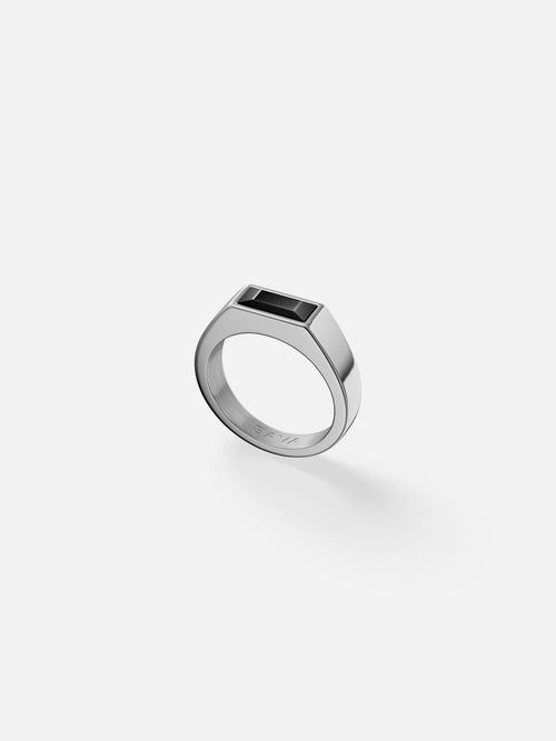 Bague LAGO Noir | Argent